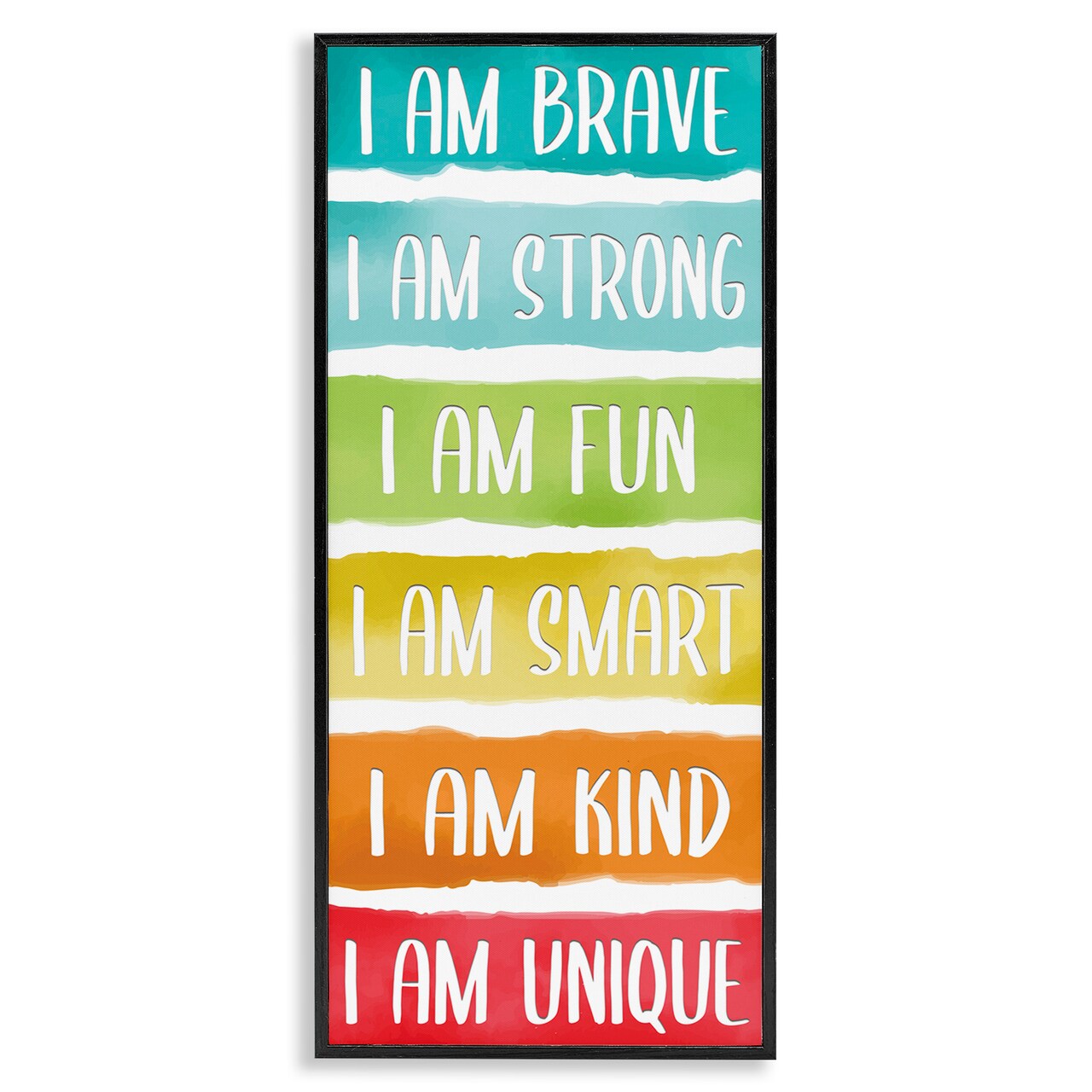 Stupell Industries Fun Inspirational Rainbow Phrases Framed Giclee Art
